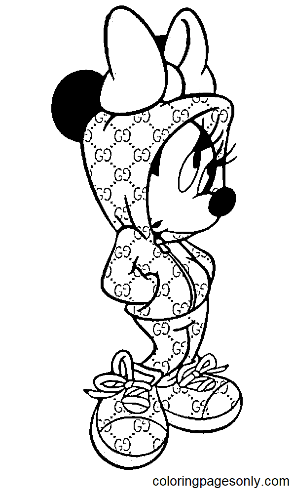 Gucci feat Disney Minnie Coloring Pages - Gucci Coloring Pages