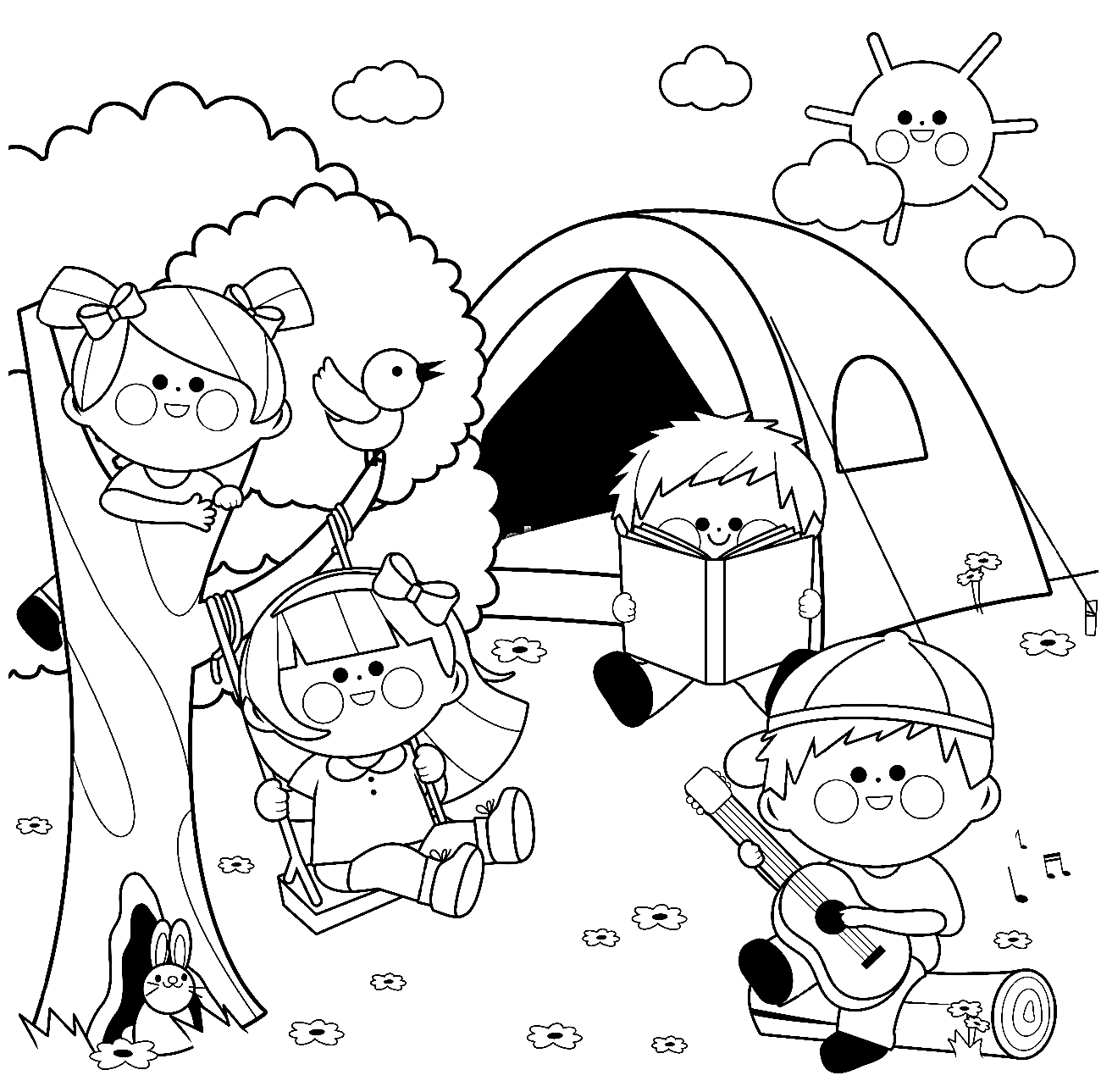 Desenhos de Acampamento Para Colorir e Imprimir - Pintar Grátis Online