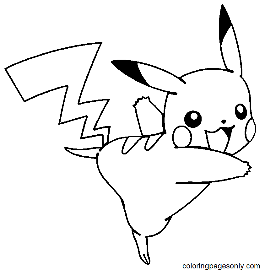 Desenhos de Pikachu para colorir - Páginas para impressão grátis