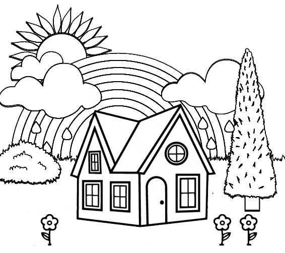 Desenhos de Casas para colorir e Imprimir - Pintar Grátis Online