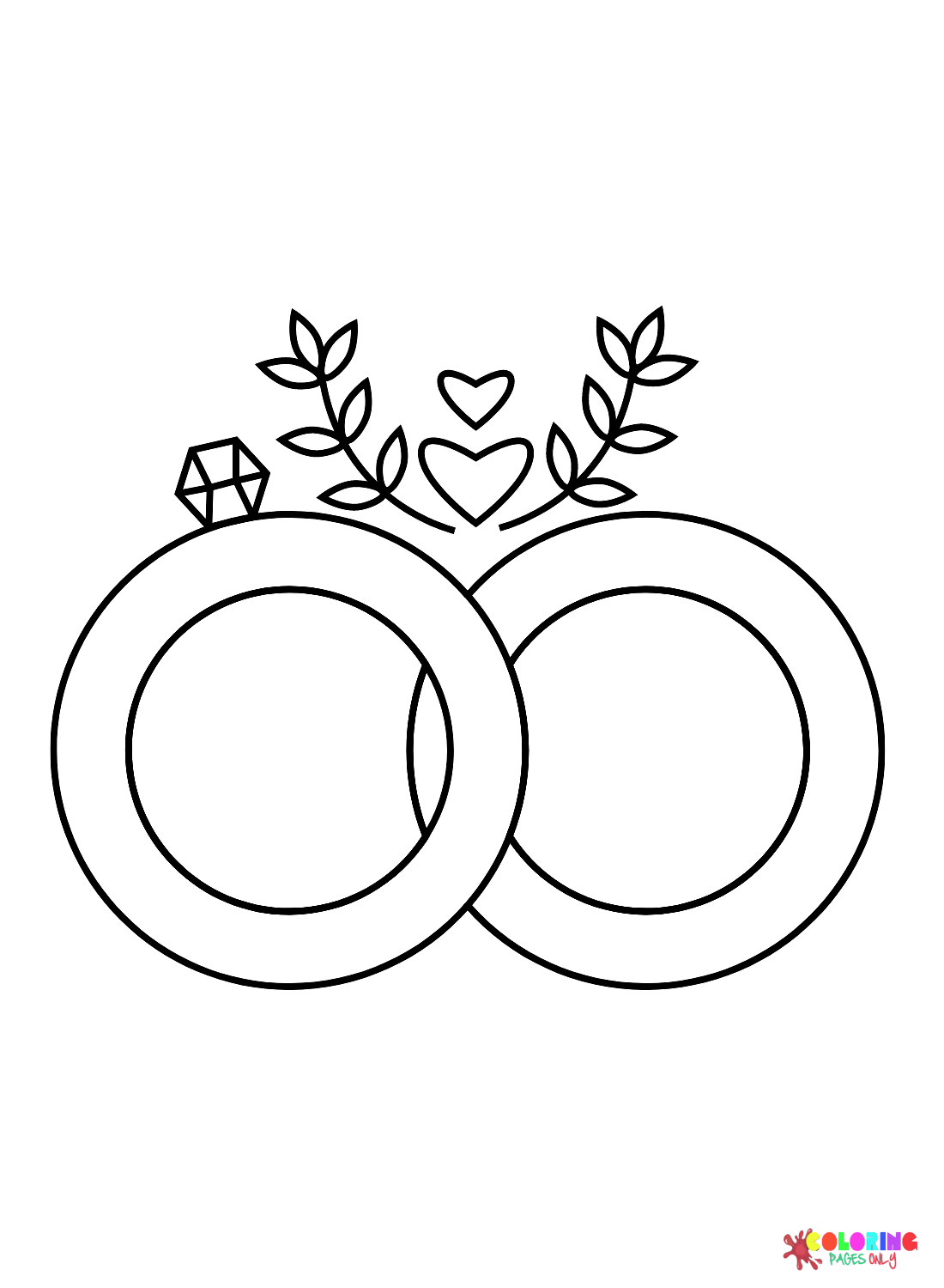 Wedding Rings Love Coloring Pages - Wedding Ring Coloring Pages - Coloring  Pages For Kids And Adults