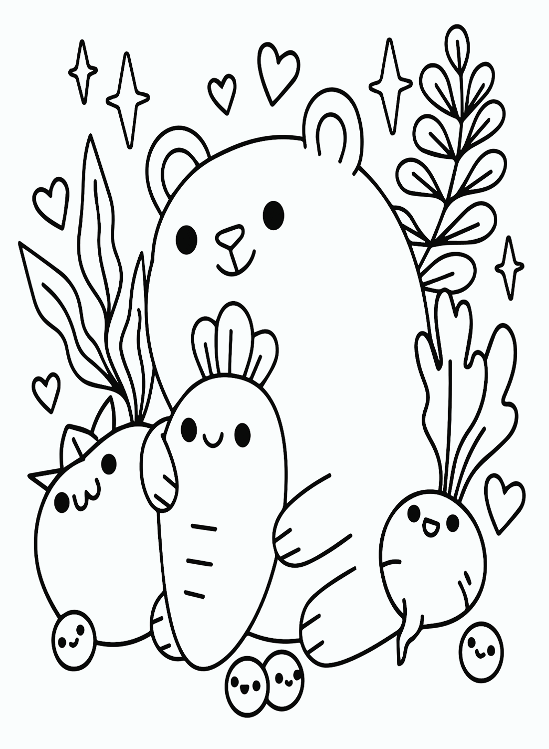 Kawaii Animal Coloring Pages Printable for Free Download