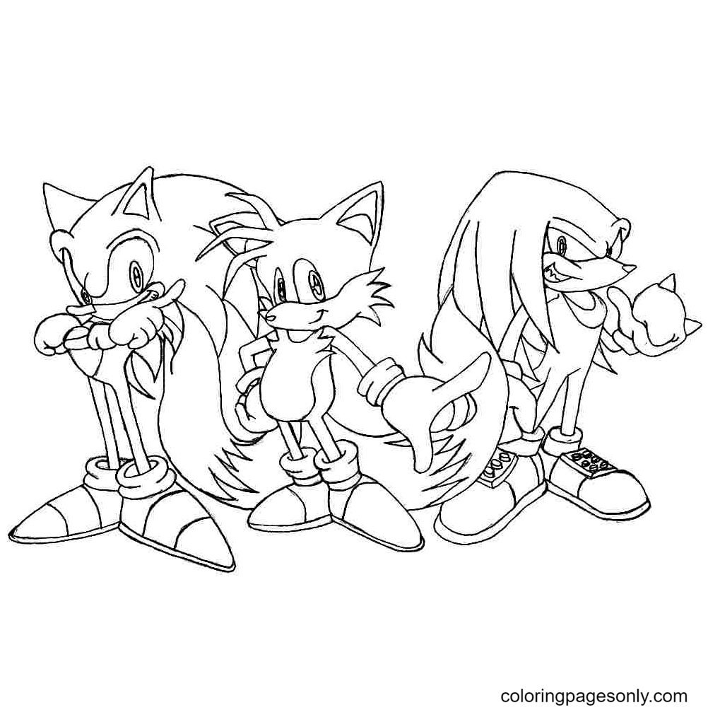 Print Sonic Tails Miles Prower coloring pages