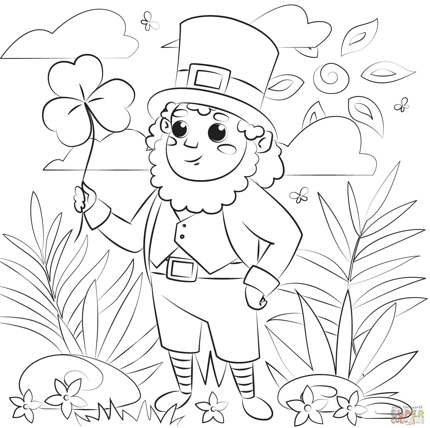Leprechaun Coloring Pages Printable for Free Download