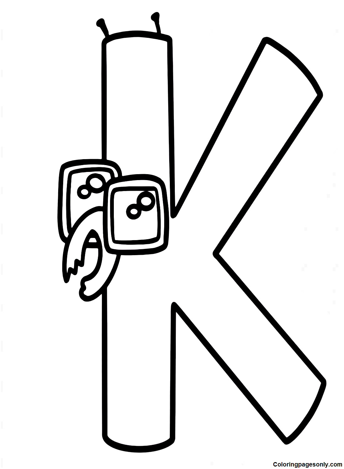 K Alphabet Lore Coloring Page  Detailed coloring pages, Coloring