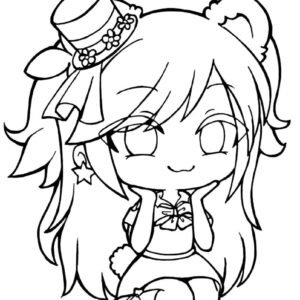 Gacha Girl - Black and White - Gacha Life Art Sticker