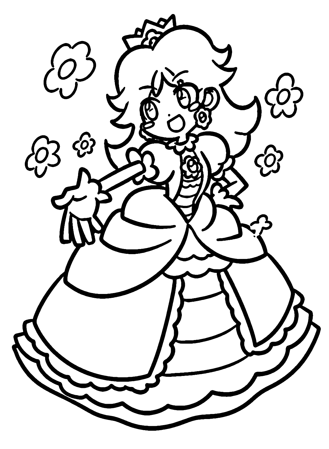 super mario princess peach coloring pages