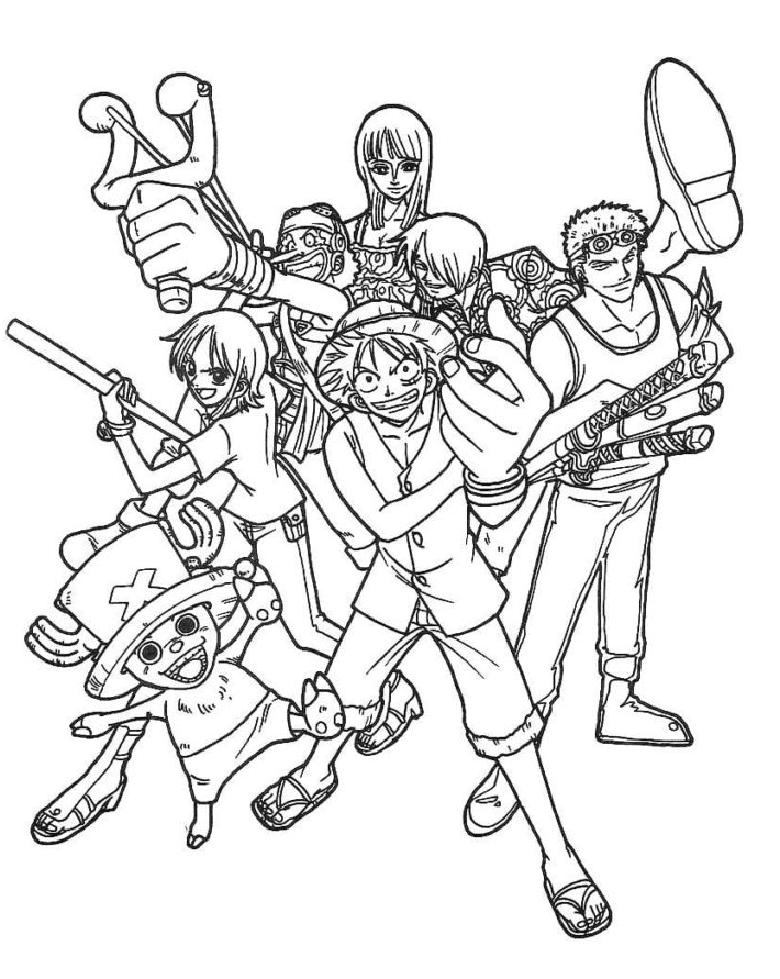 Coloring Pages Kids on X: Printable One Piece anime coloring pages for  kids   / X