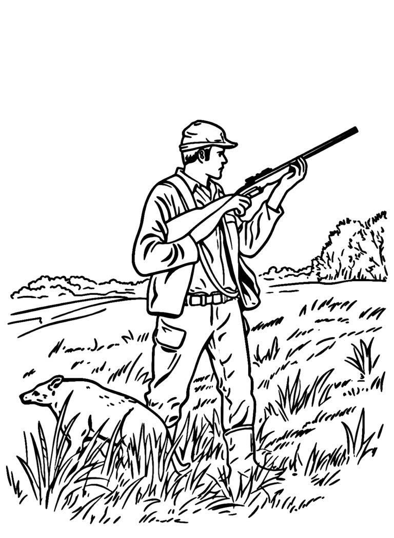 Hunting Coloring Pages Printable for Free Download