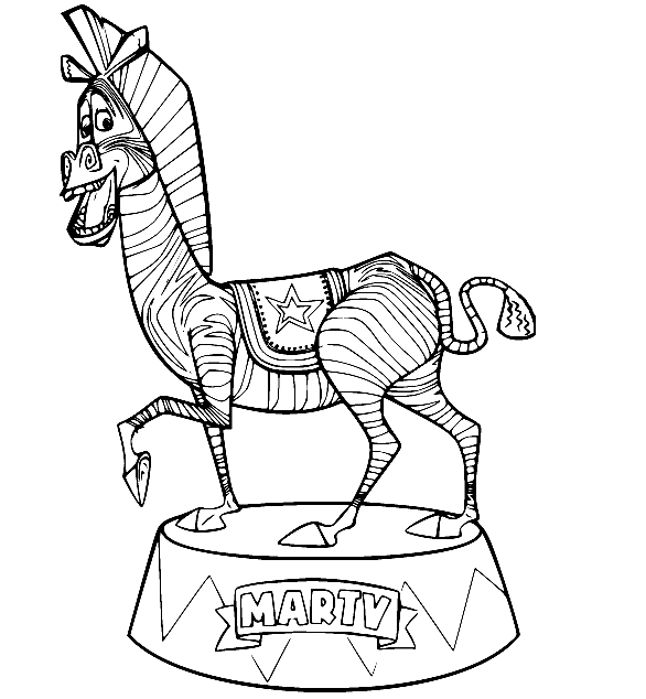 Madagascar Marty Coloring Pages