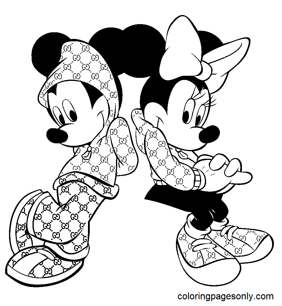 Gucci Mickey And Minnie Png, Gucci Brand Png, Disney Gucci P