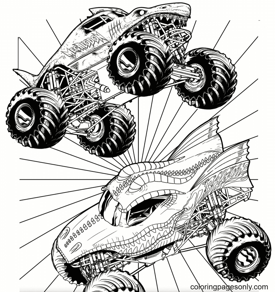 Free Printable Monster Jam Speed Coloring Page for Adults and Kids 