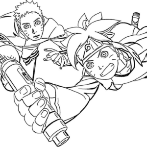 boruto with otsutsuki mode Coloring Page - Anime Coloring Pages