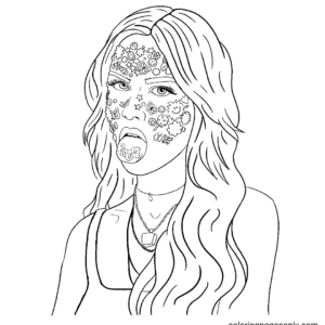 singing mouth coloring page