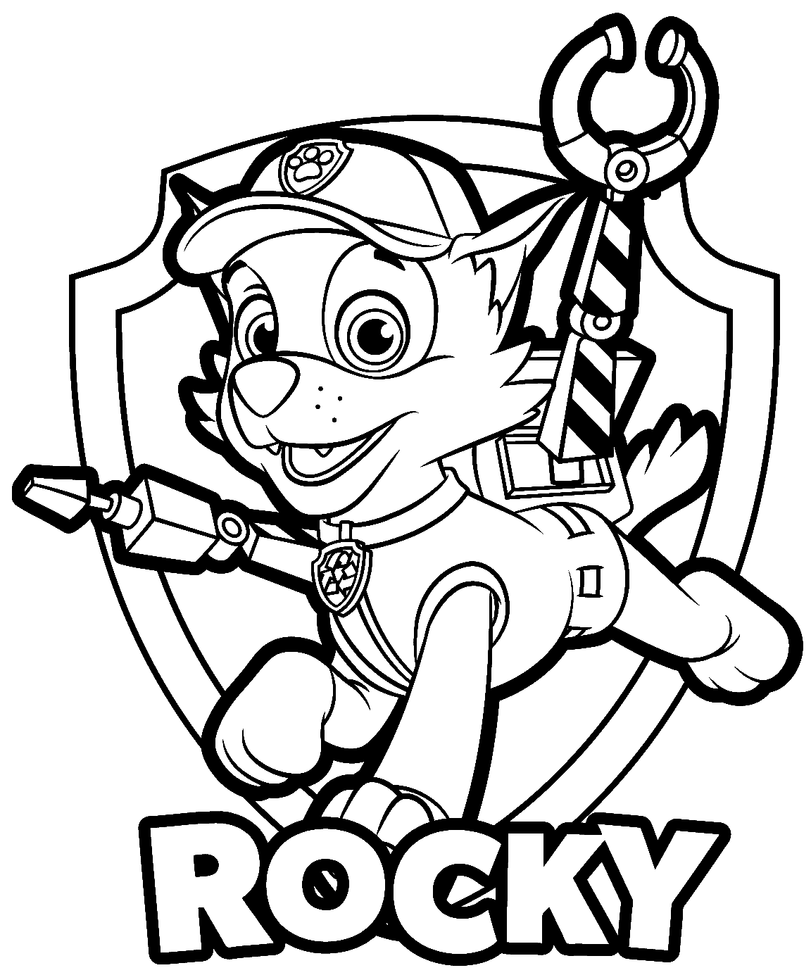 Rocky Paw Patrol Coloring Pages Printable for Free Download