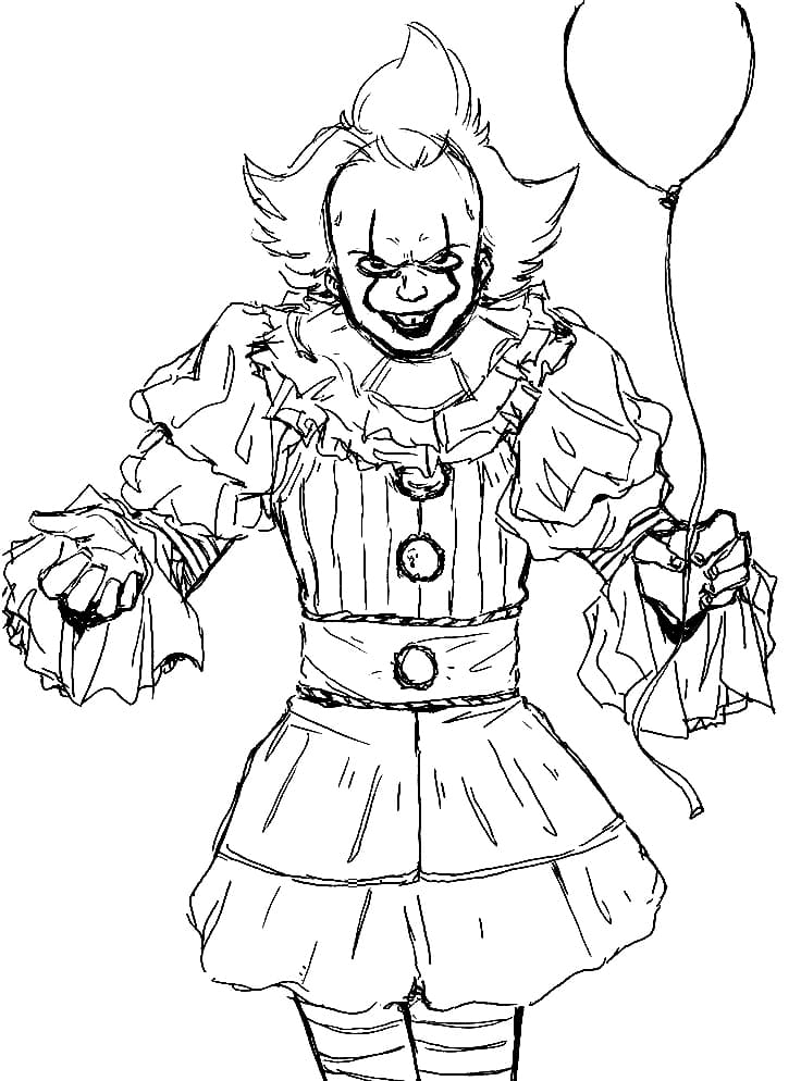 Desenhos de Pennywise para Colorir e Imprimir - Pintar Grátis Online