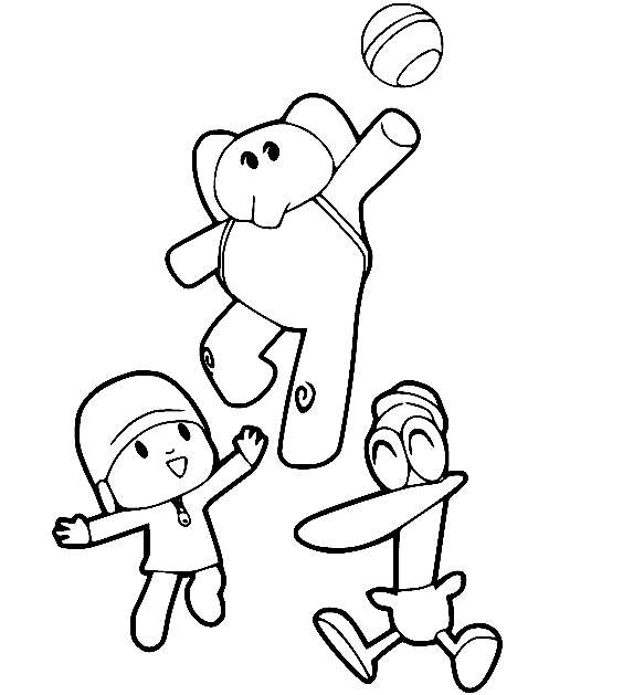 Pocoyo and Toy Panda Coloring Pages - Free Printable Coloring Pages