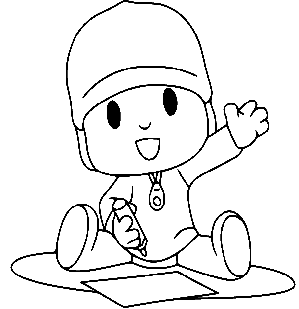 Drawings To Paint & Colour Pocoyo - Print Design 010