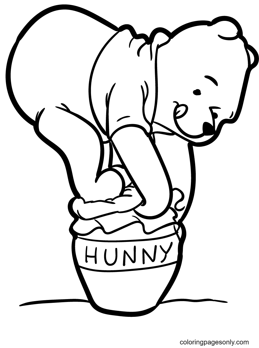 Winnie the Pooh - Honey Pot Full of Easter Eggs PNG Free Download