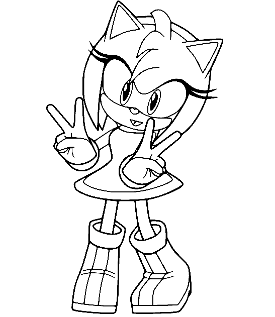 Amy Rose Coloring Pages Printable for Free Download