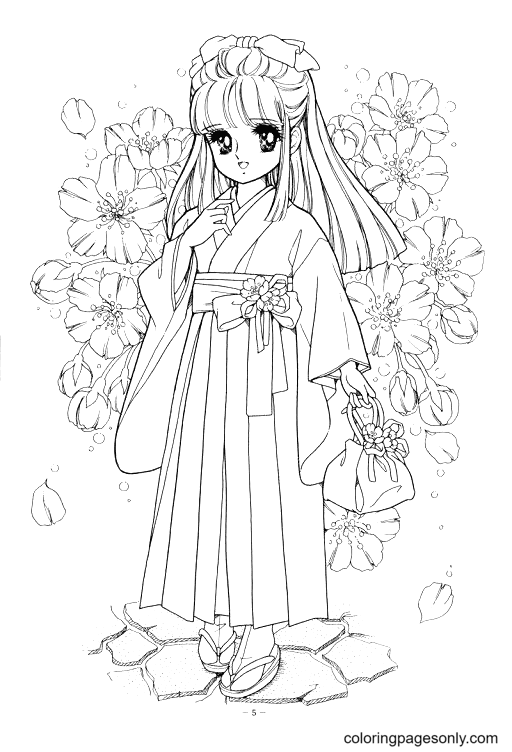 Anime Girl Coloring Pages  Free Printable Coloring Pages for Kids