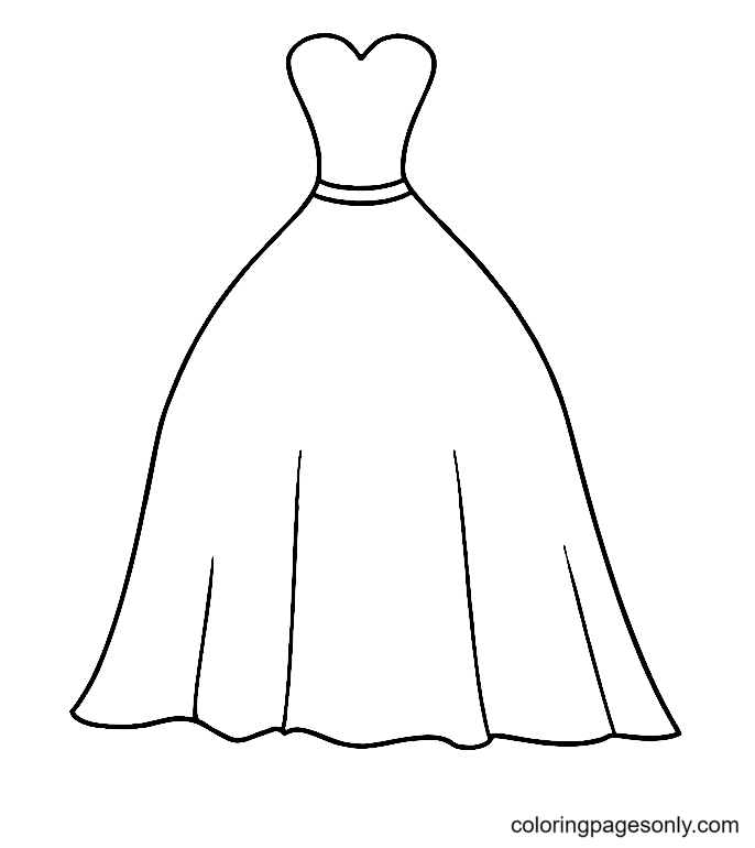 Pack of princess dress coloring pages wall mural • murals accessory,  garment, fabric | myloview.com