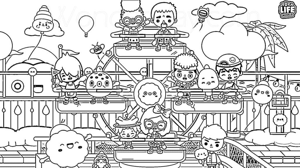 Free Printable Toca Boca Victory Coloring Page for Adults and Kids 