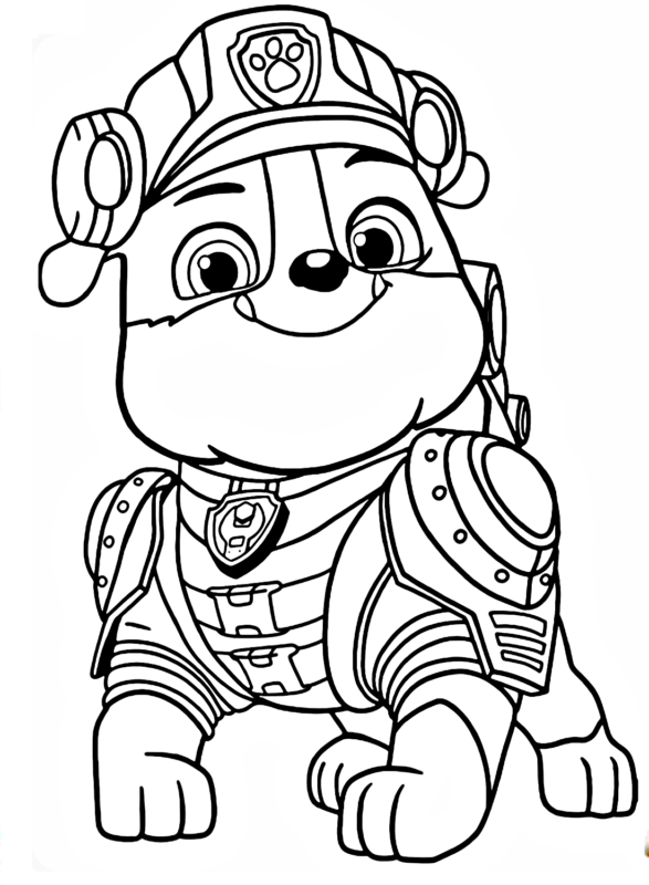 Rubble Paw Patrol Coloring Pages Printable for Free Download