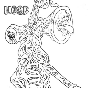 Coloring Pages Siren Head Invincible scary monster Print Free