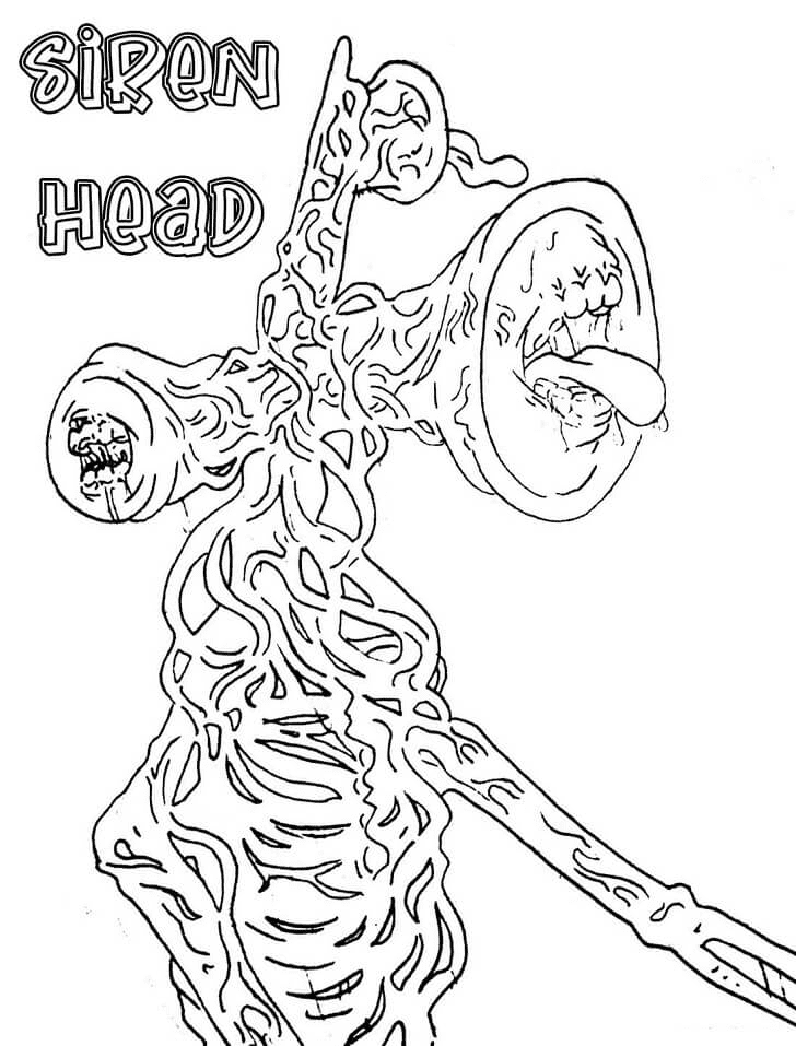 Coloring Pages Siren Head Invincible scary monster Print Free