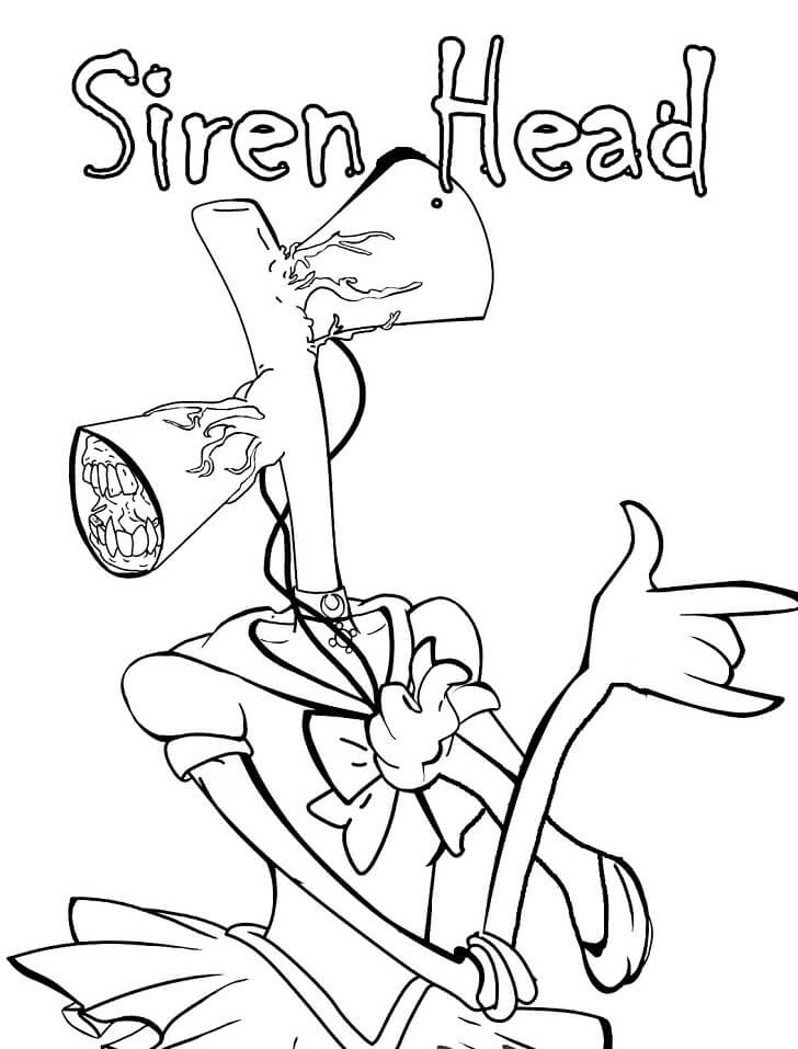 Coloring Pages Siren Head Detailed drawing Print Free