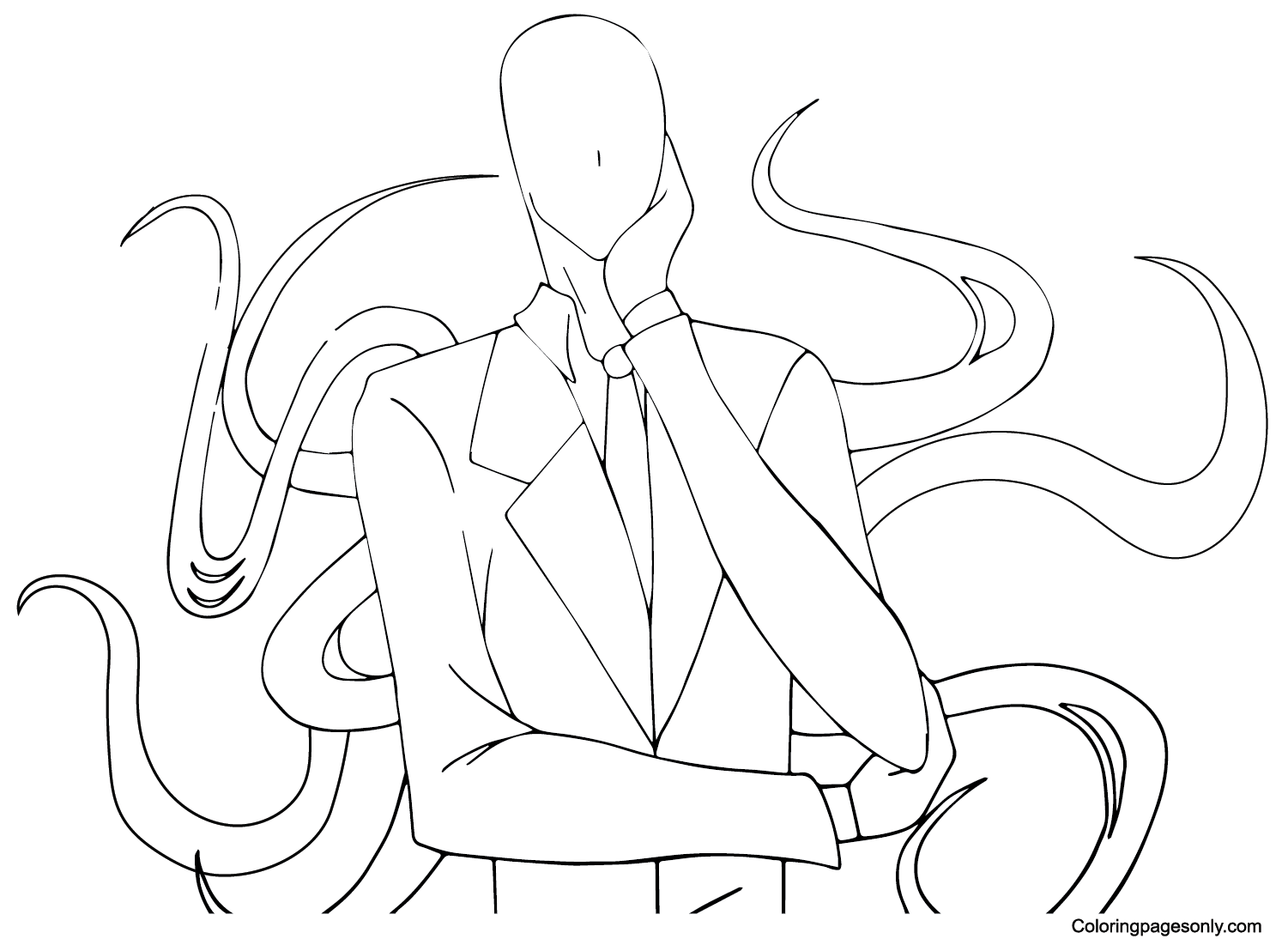 Slender Man Coloring Pages Printable for Free Download