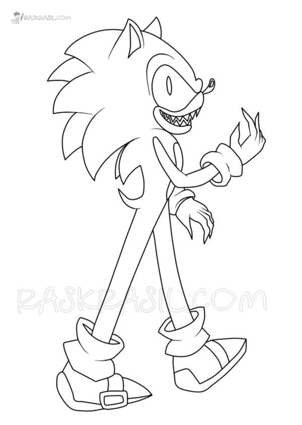 Sonic Exe Coloring Pages Printable for Free Download