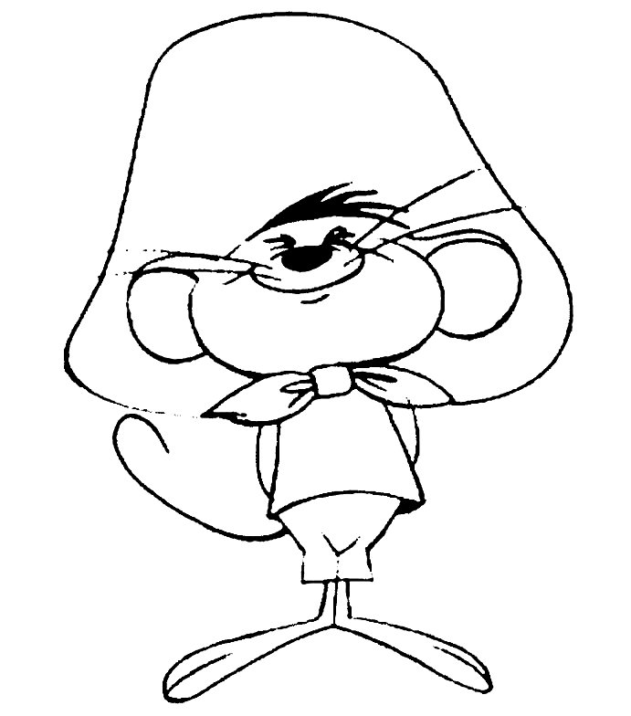 Easy Speedy Gonzales Coloring Page - ColoringAll