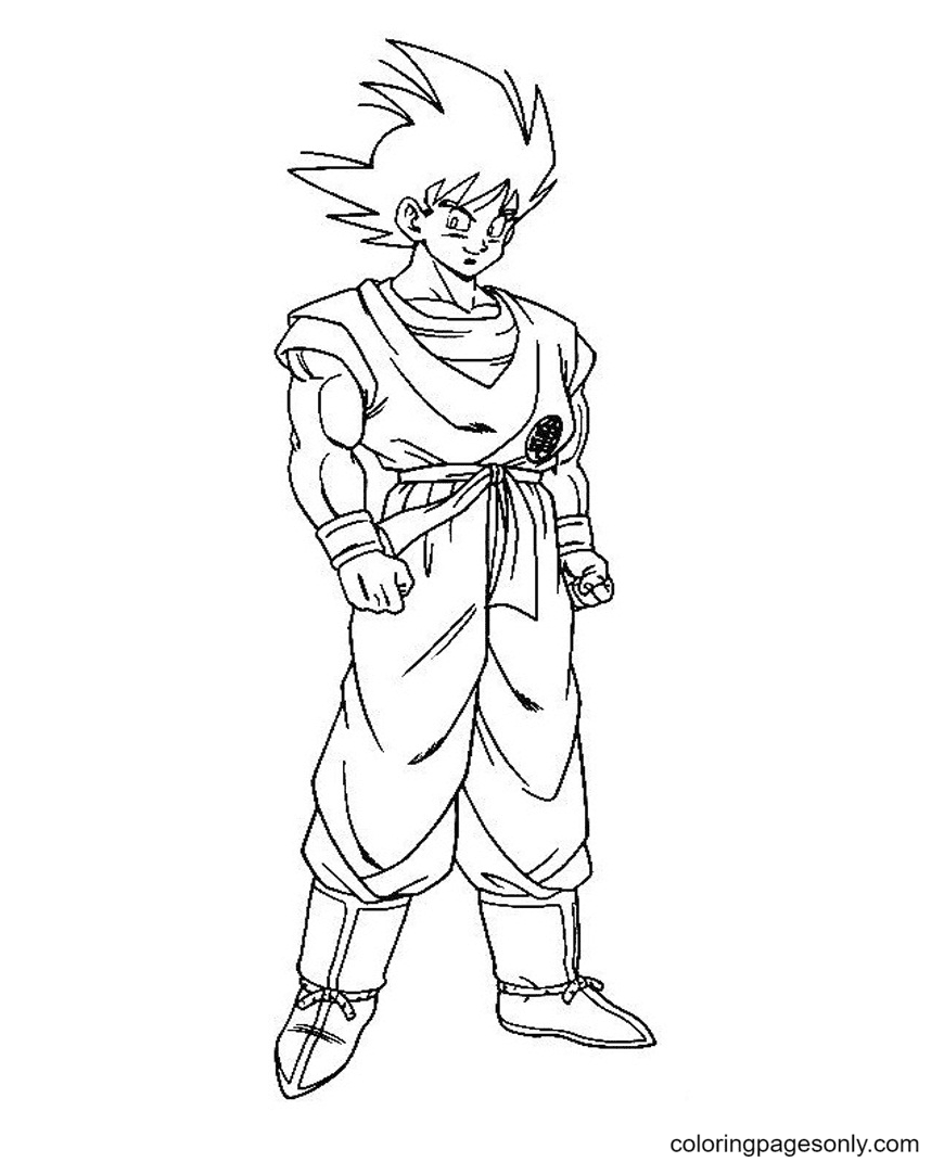 Power of Goku Coloring Pages - Son Goku Coloring Pages - Coloring