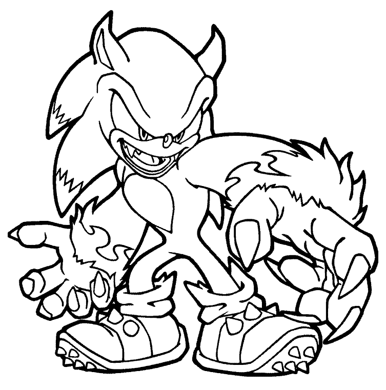 Coloring Pages Sonic FNF - Printable