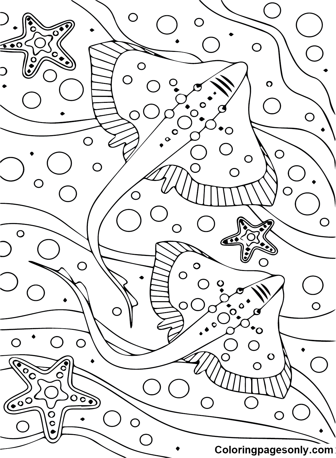 sting ray coloring page