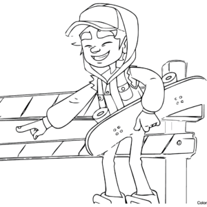 Coloring page Subway Surfers 2  Subway surfers, Surfer, Coloring pages