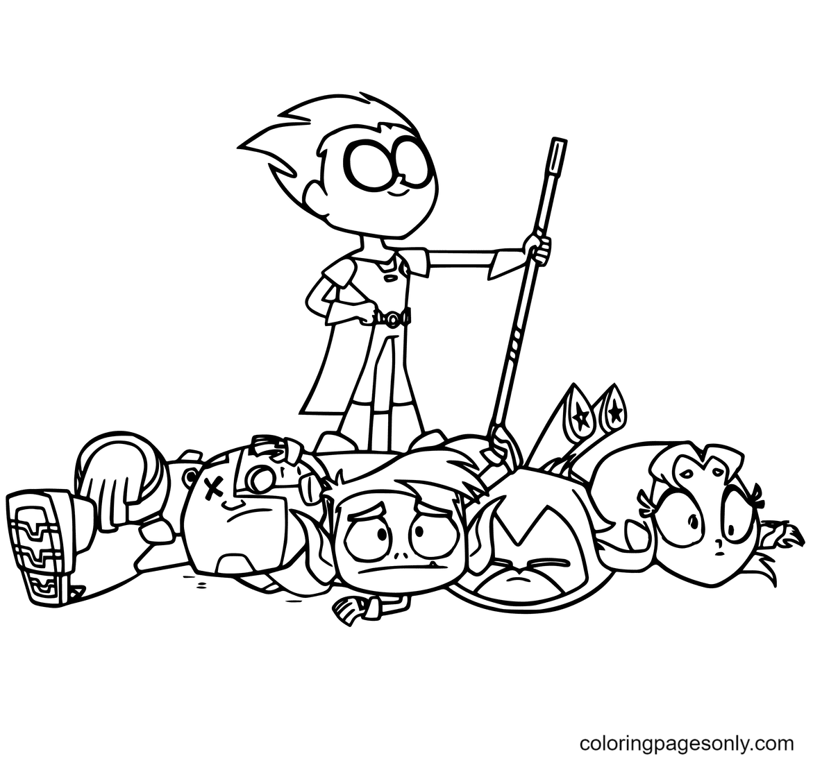 Раскраска титаны распечатать бесплатно Free & Easy To Print Teen Titans Go Coloring Pages Teen titans go, Teen titans,