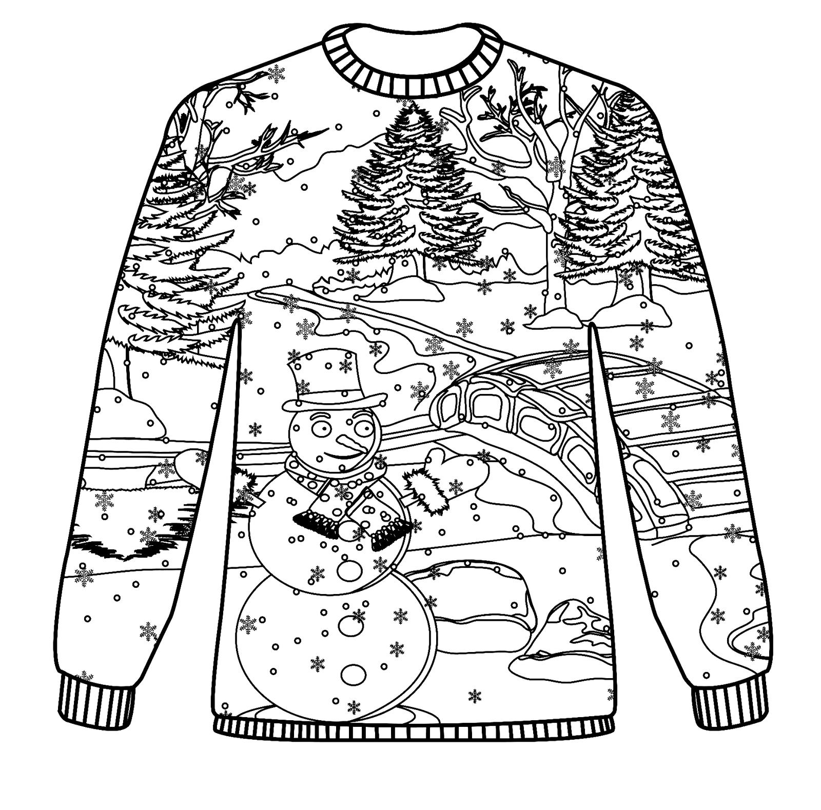 Christmas Sweater Coloring Pages Printable for Free Download