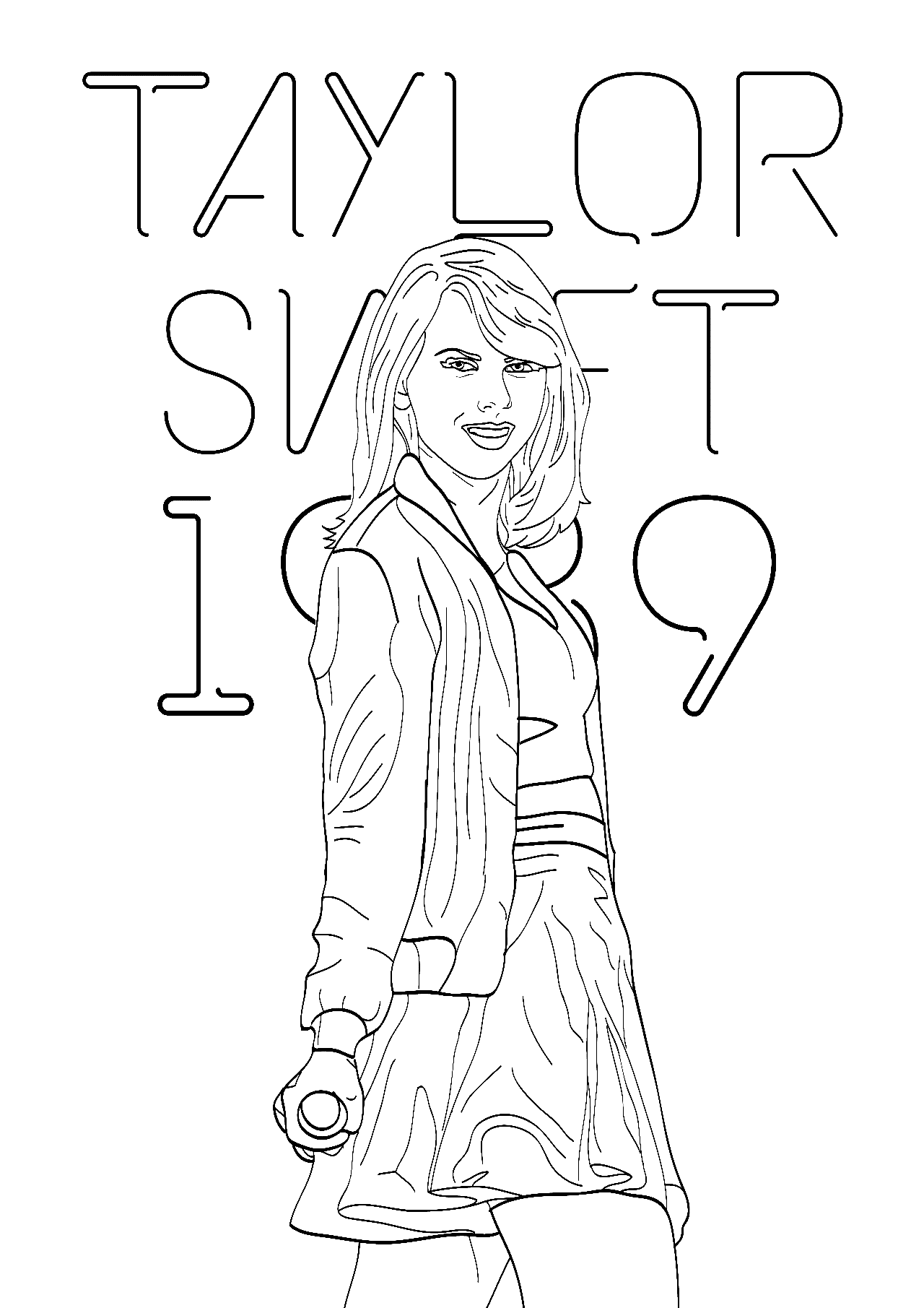 Taylor Swift Coloring Page folklore 