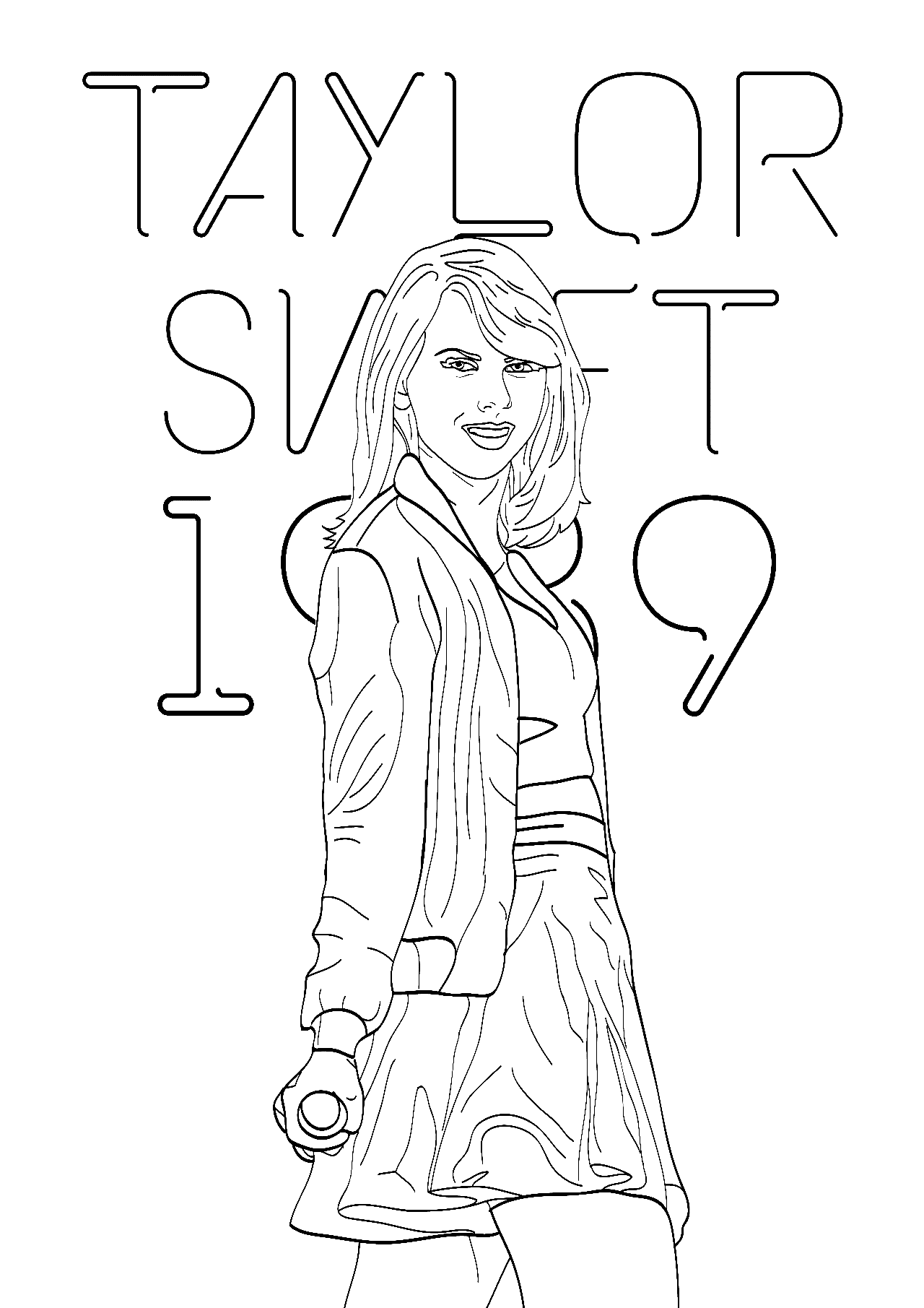 T Swift REPUTATION Coloring Pages Instant Download (Instant