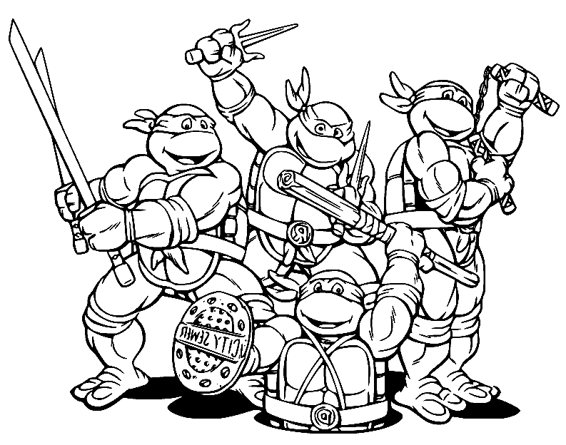 teenage mutant ninja turtles heads coloring pages