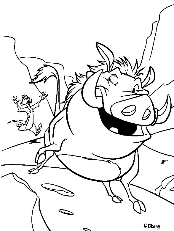 Timon and Pumbaa Coloring Pages Printable for Free Download