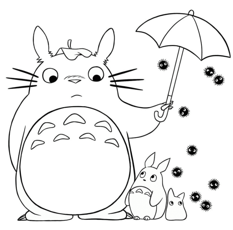 My Neighbor Totoro Coloring Pages Printable for Free Download