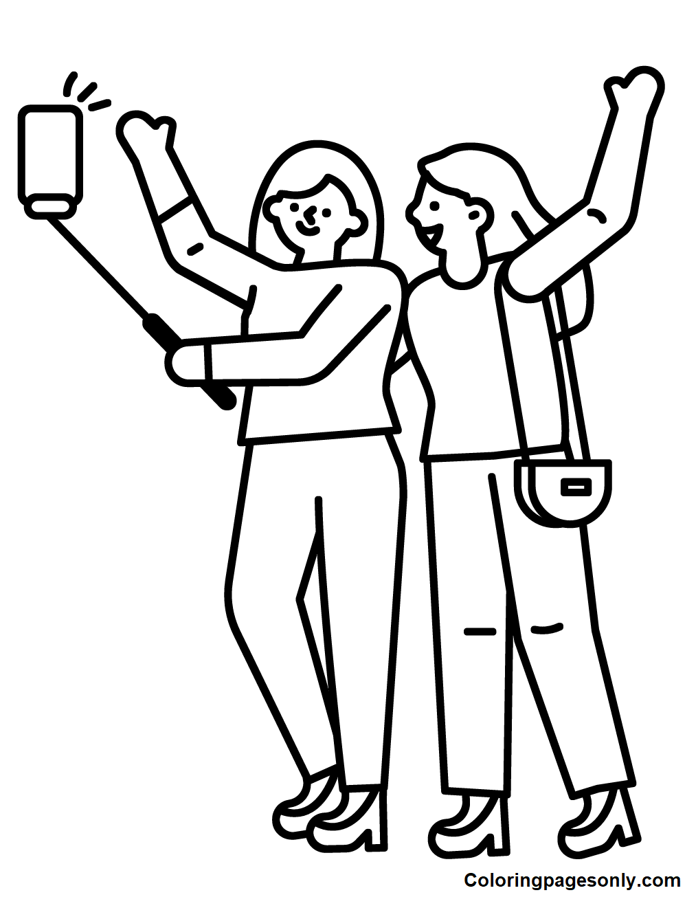 Desenhos de Selfie Para Colorir e Imprimir - Pintar Grátis Online