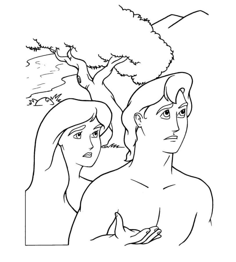 Adam and Eve Coloring Pages Printable for Free Download