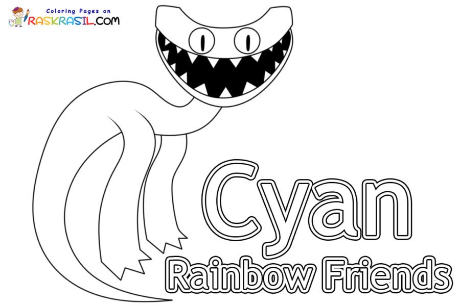 Cyan Rainbow Friends Coloring Pages - Coloring Pages For Kids And Adults in  2023