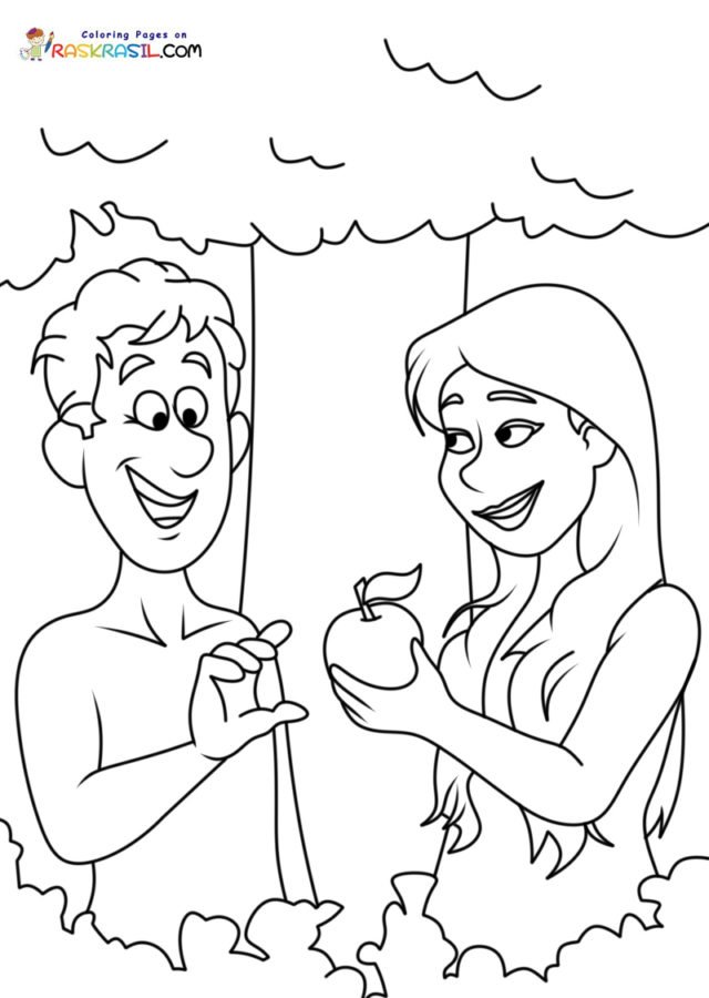 Adam and Eve Coloring Pages Printable for Free Download