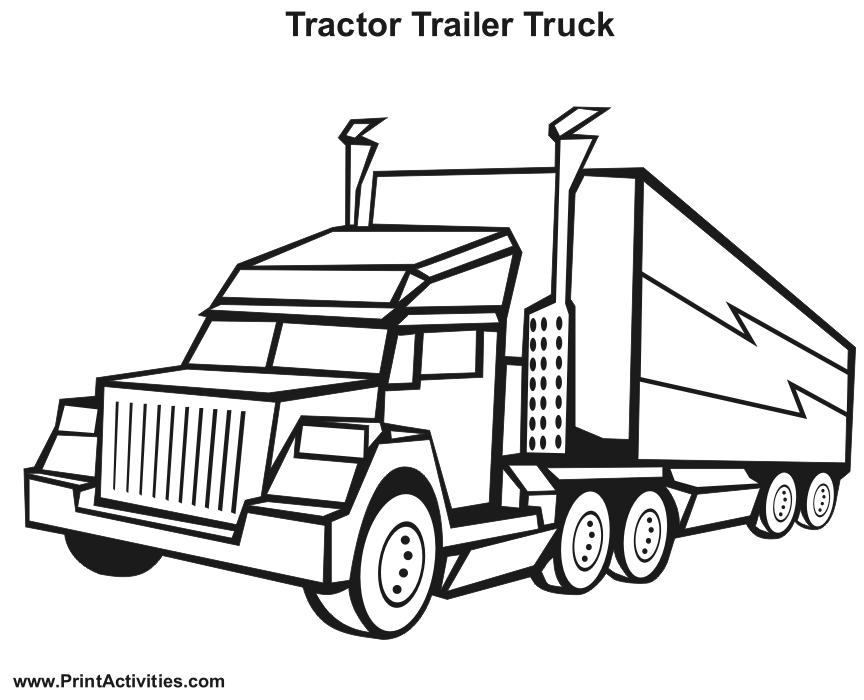 tractor and trailer coloring pages